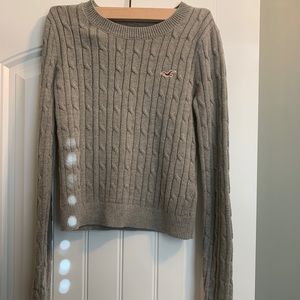 Hollister Gray Cable Knit Sweater